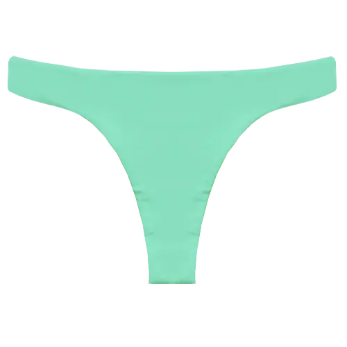 A flat lay image of our cheekiest swim bottom Tau in the colour Peppermint